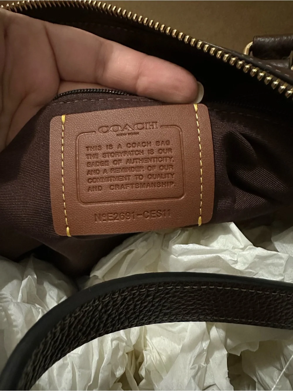 NWT Coach Rowan Large Satchel Bag in Maple CES11